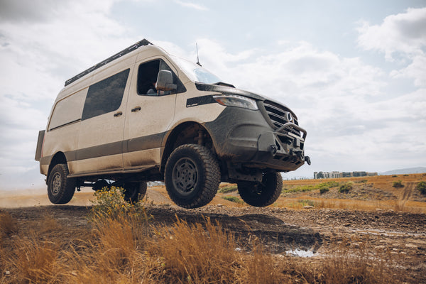 image of a sprinter van catching air