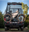 2" Super Duty Hitch Double Bike Rack carrying e-bikes on a rear of a van with all-metal construction and secure ratcheting system