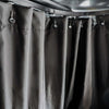 Black dual-layer insulated Sprinter curtain with magnetic tabs for cab and living space separation
