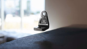 Owl Sprinter Hood Strut Kit billet aluminum mount close-up with logo