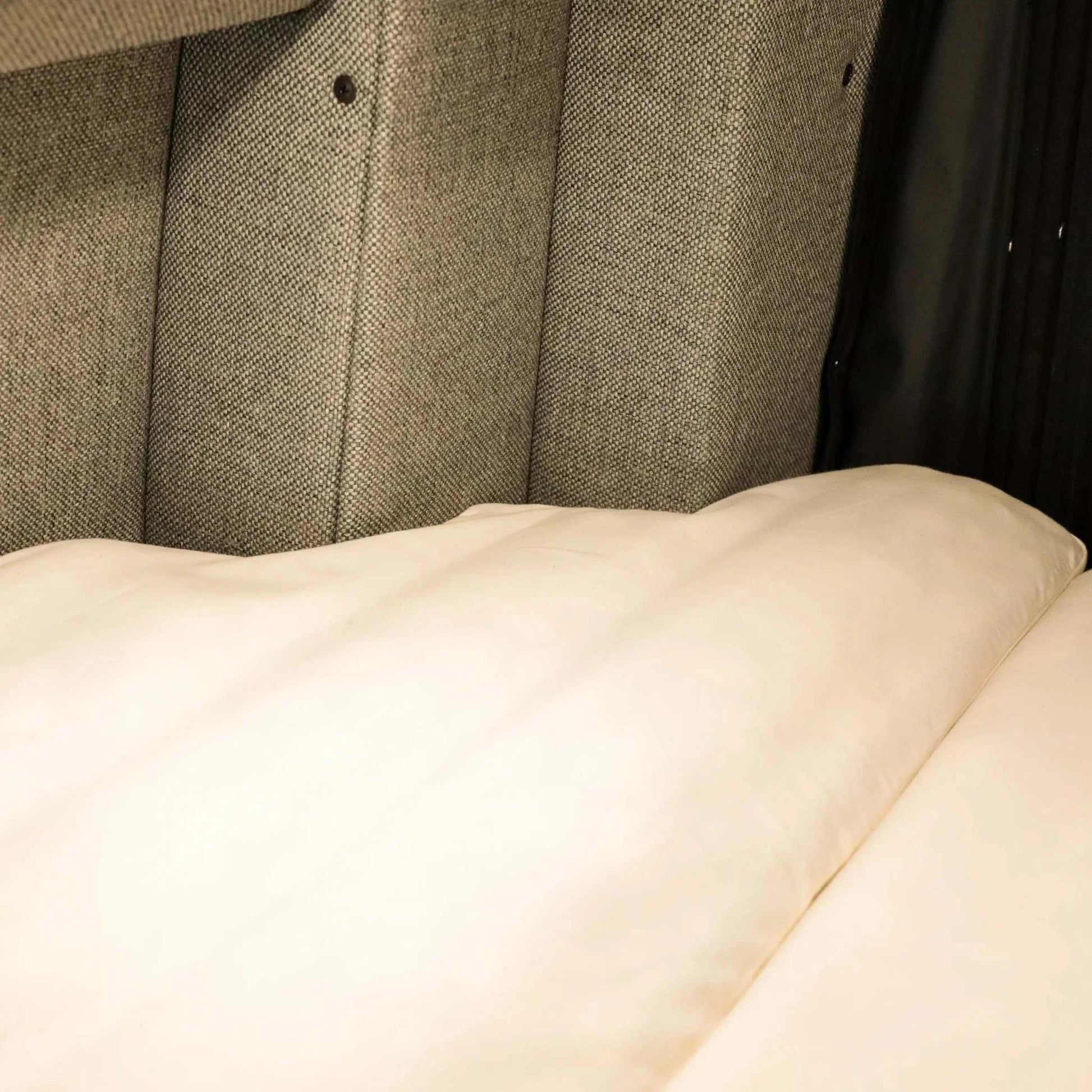 Ultra Luxe Dream Sheets on a Winnebago Revel bed with cozy, custom-fitted microfiber bedding