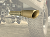 Ekko Exhaust Upgrade with double-walled Burnt Bronze Cerakote tip installed behind rear tire on off-road vehicle
