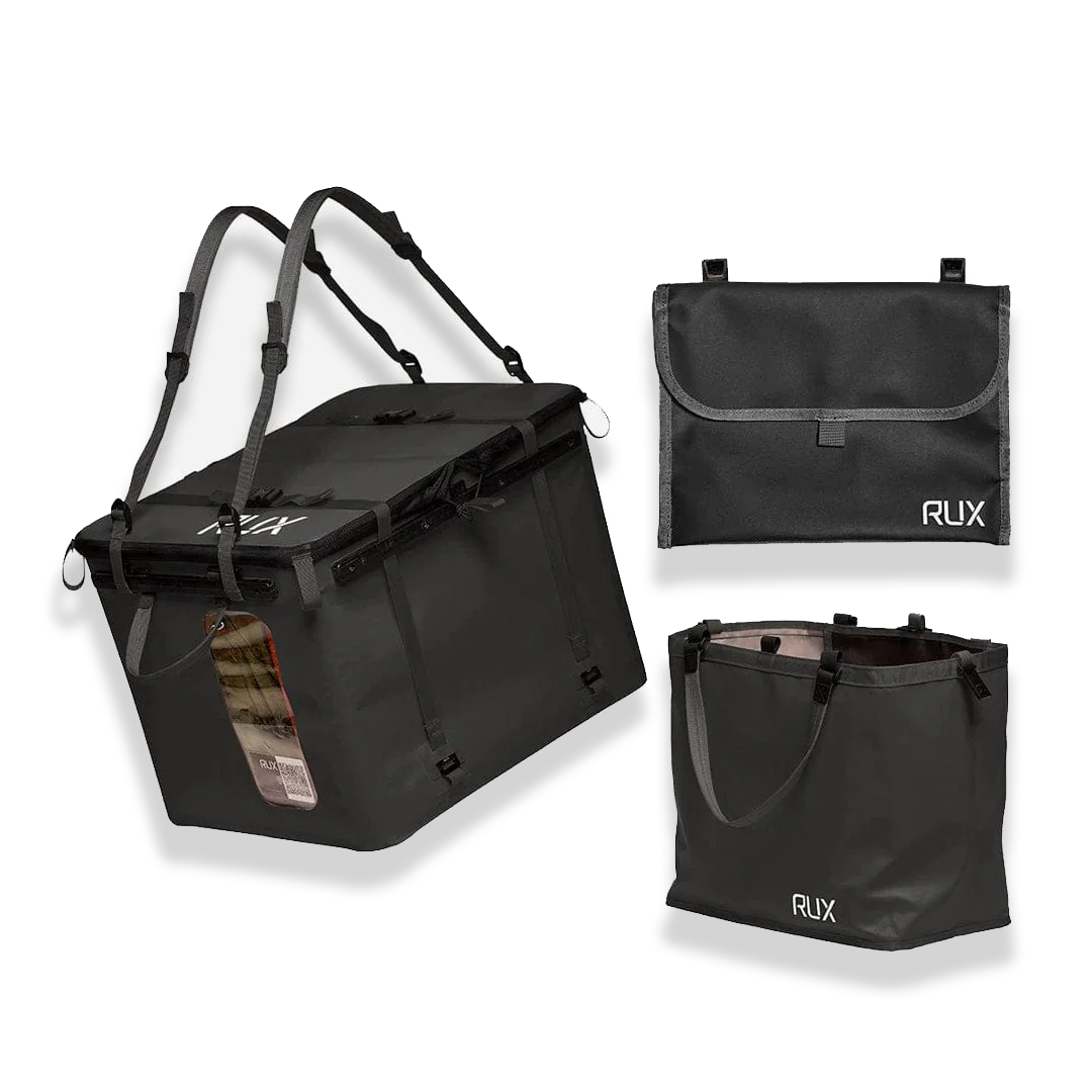 RUX Essentials Set durable black storage bags for overland and off-grid adventure gear organization
