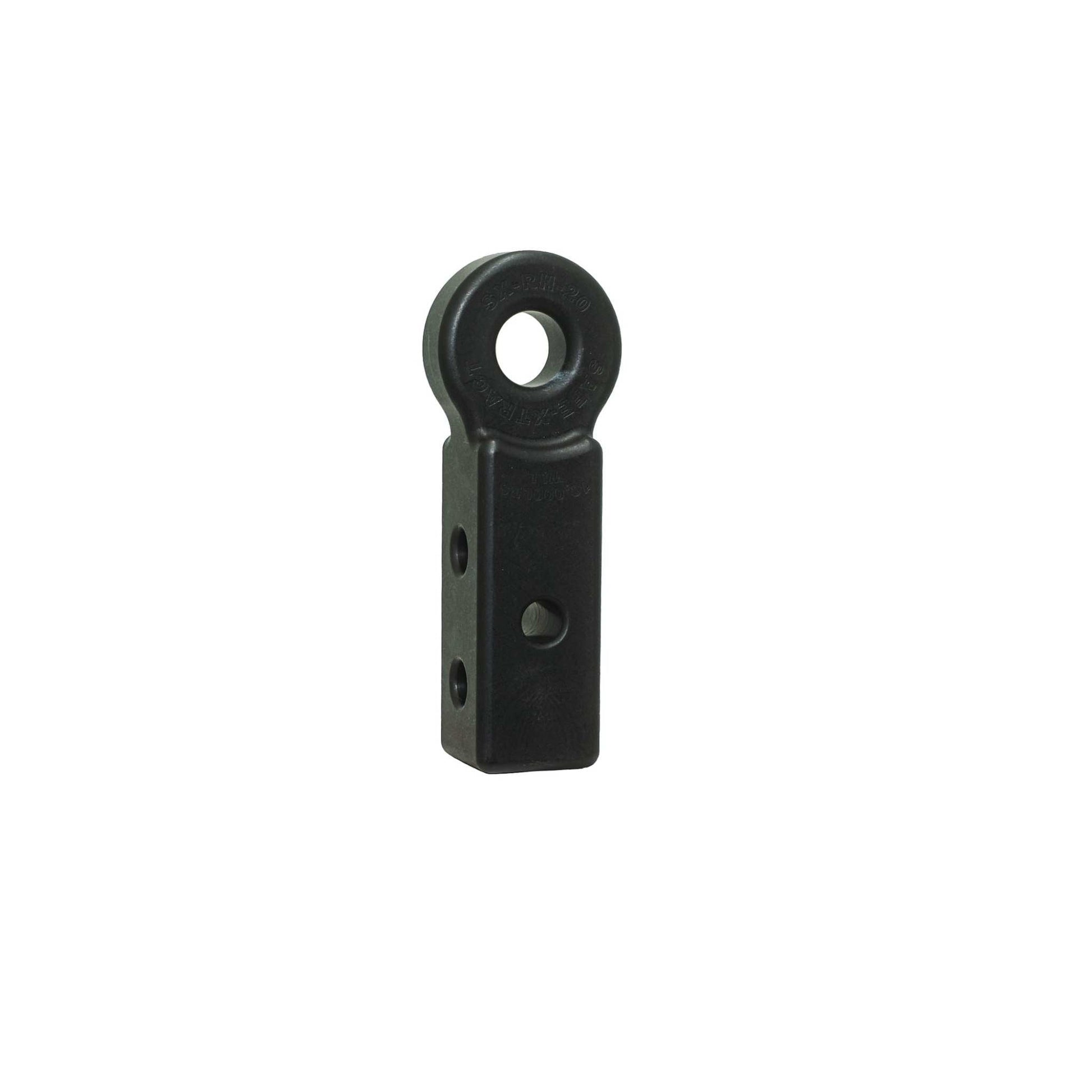 Black hitch mounted recovery point for Overland INEOS SUV Recovery Kit