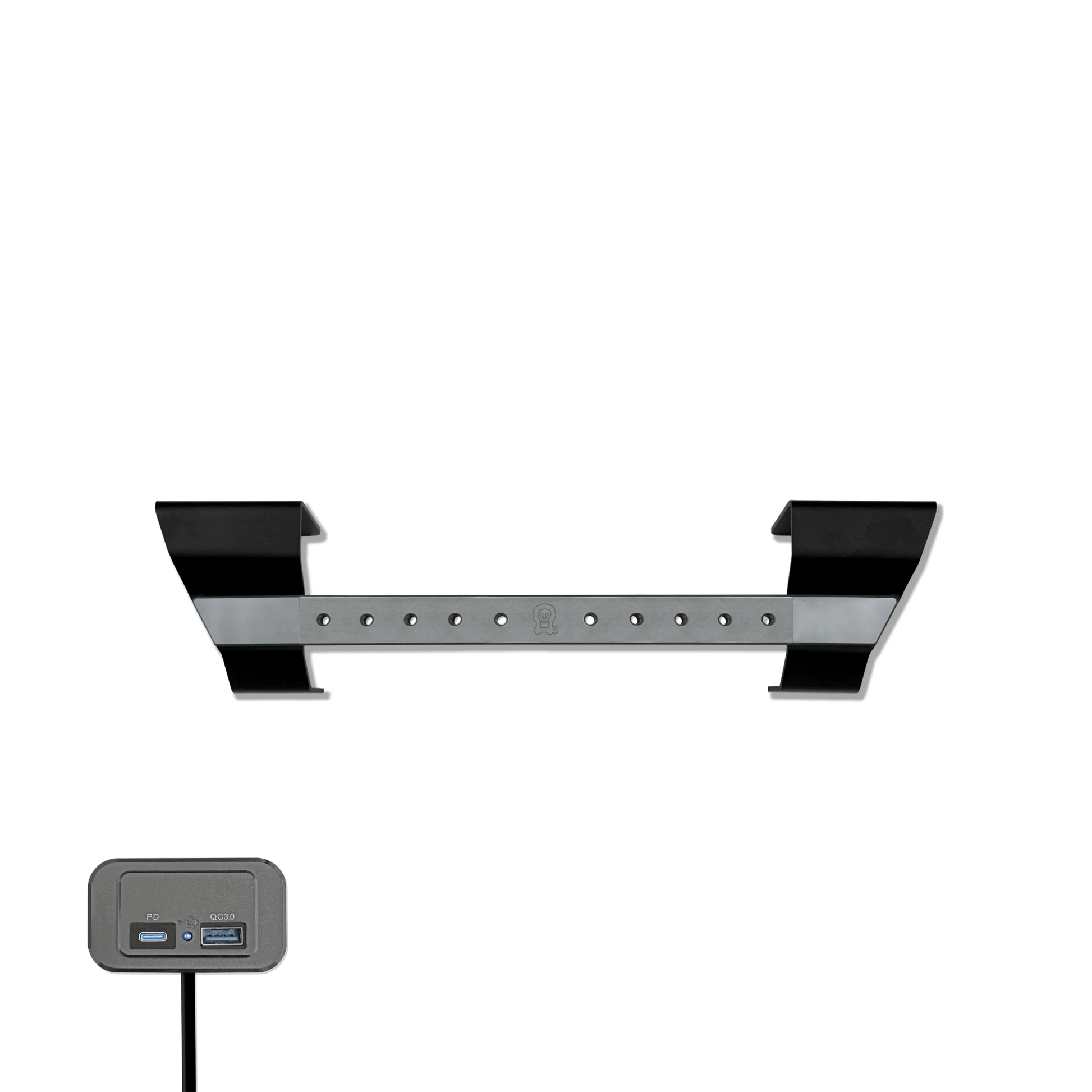 Powered Accessory Gear Rail for Sprinter van with USB power ports for durable and seamless off-grid adventure setup