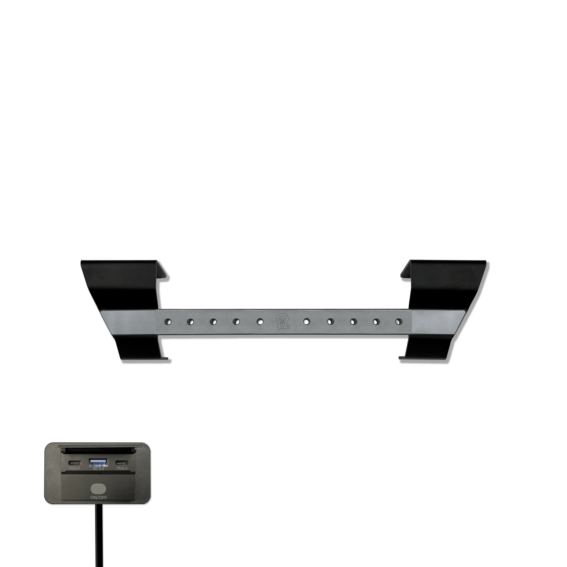 Powered Accessory Gear Rail for Sprinter van with durable, high-performance design and integrated power ports.