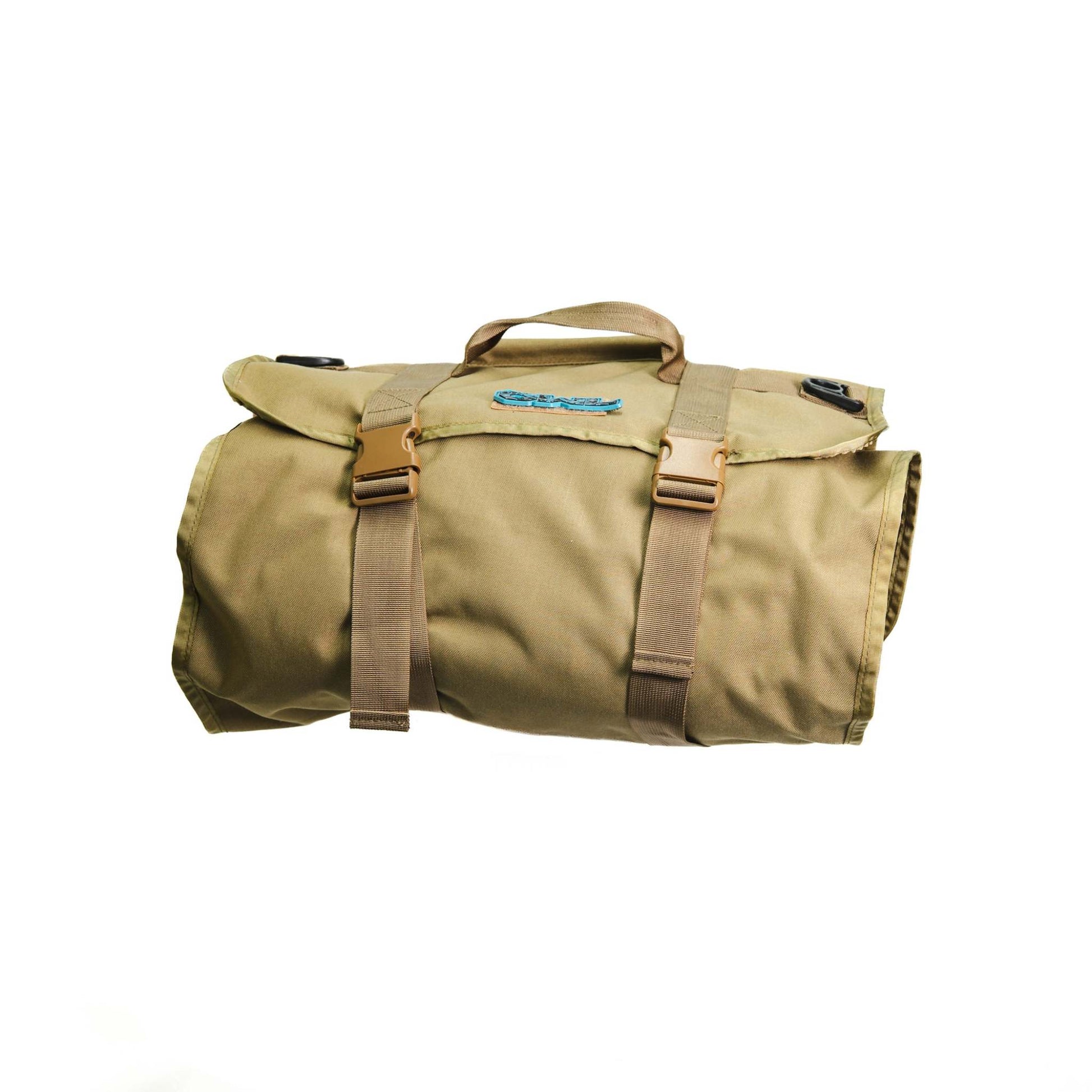 Compact Overland INEOS SUV Recovery Kit in tan roll-up MOLLE bag for offroad vehicle recovery