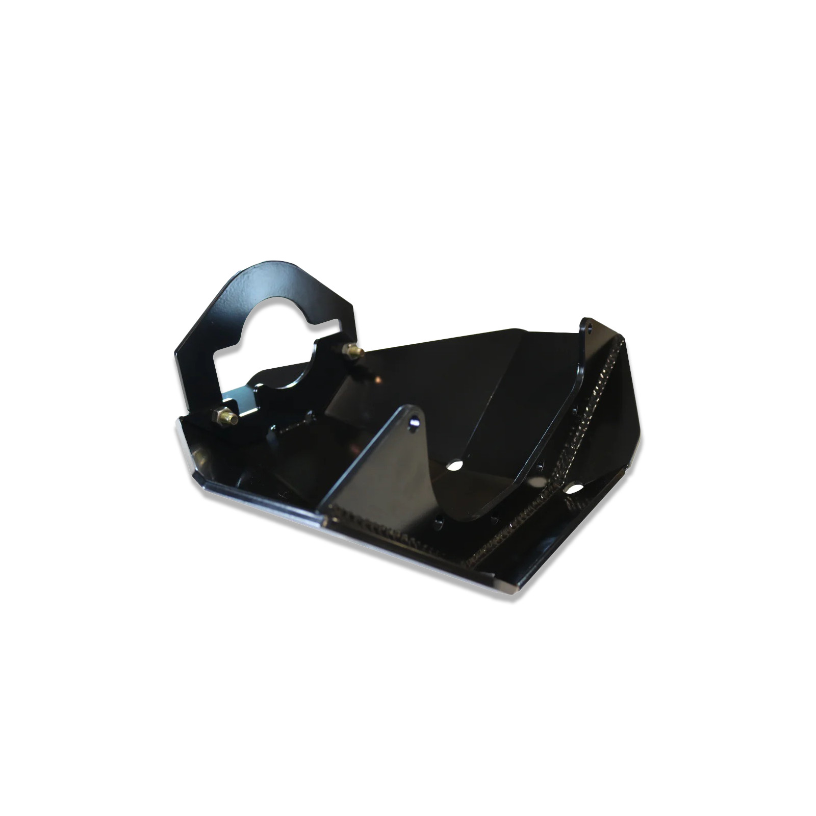 Black steel differential skid plate for 2015-2022 Transit, protecting rear differential with durable powder coat finish