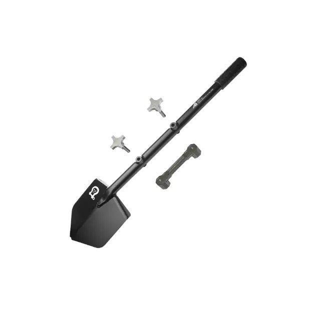 Long-handle Recovery Shovel with solid billet aluminum construction for overland rigs.