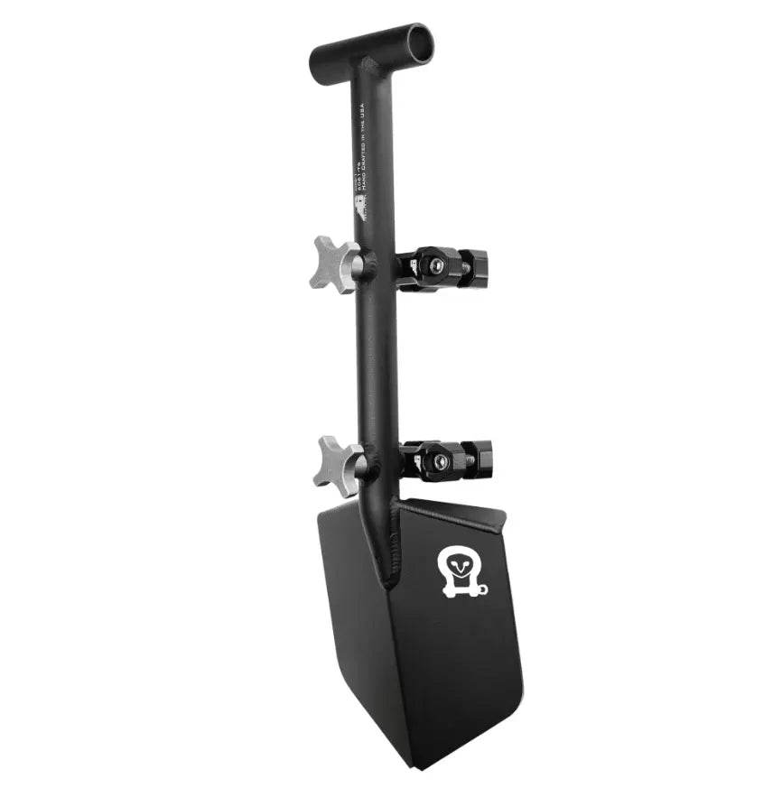 Recovery Shovel with Mount, lightweight billet aluminum, ideal for overlanding and off-roading.