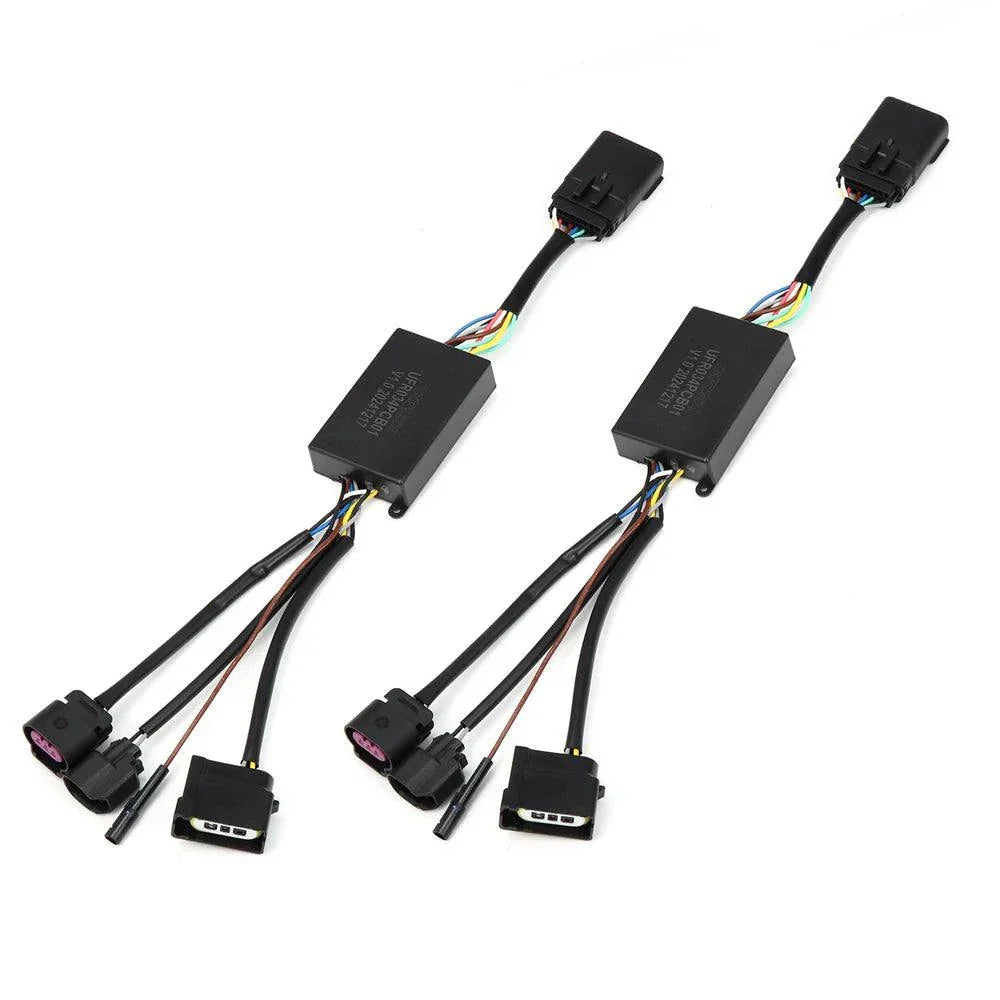 AlphaRex Converter Harness for stock LED reflector headlights with multiple connectors and wiring