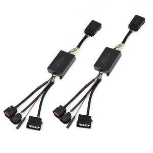 AlphaRex Converter Harness for stock LED reflector headlights with multiple connectors and wiring