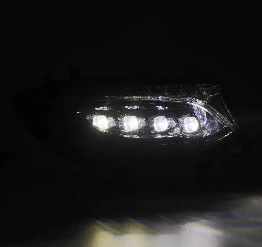 NOVA-Series LED Projector Headlights for Sprinter with sleek black housing and advanced optics.