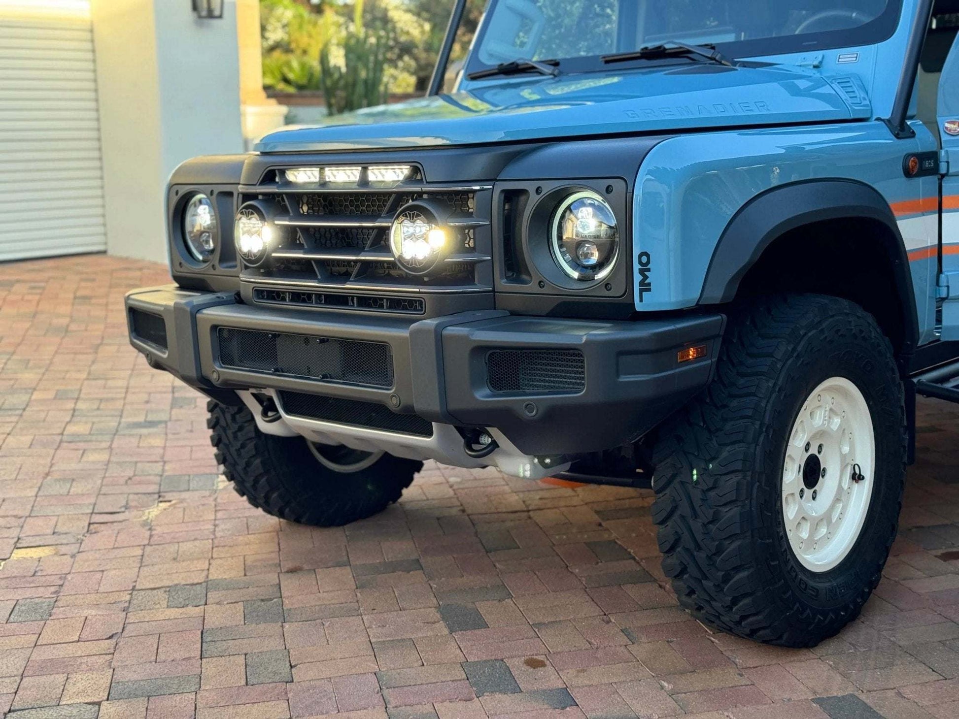 LP4 Grille Light Mounts on INEOS Grenadier for Rally Lighting