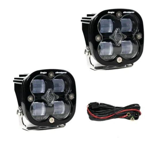 Squadron SAE Auxiliary Lights by Baja Designs with wiring kit, compact and street-legal off-road lighting.