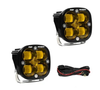 Squadron SAE Auxiliary Lights in black housing with yellow lenses, ideal for off-road and street-legal driving.