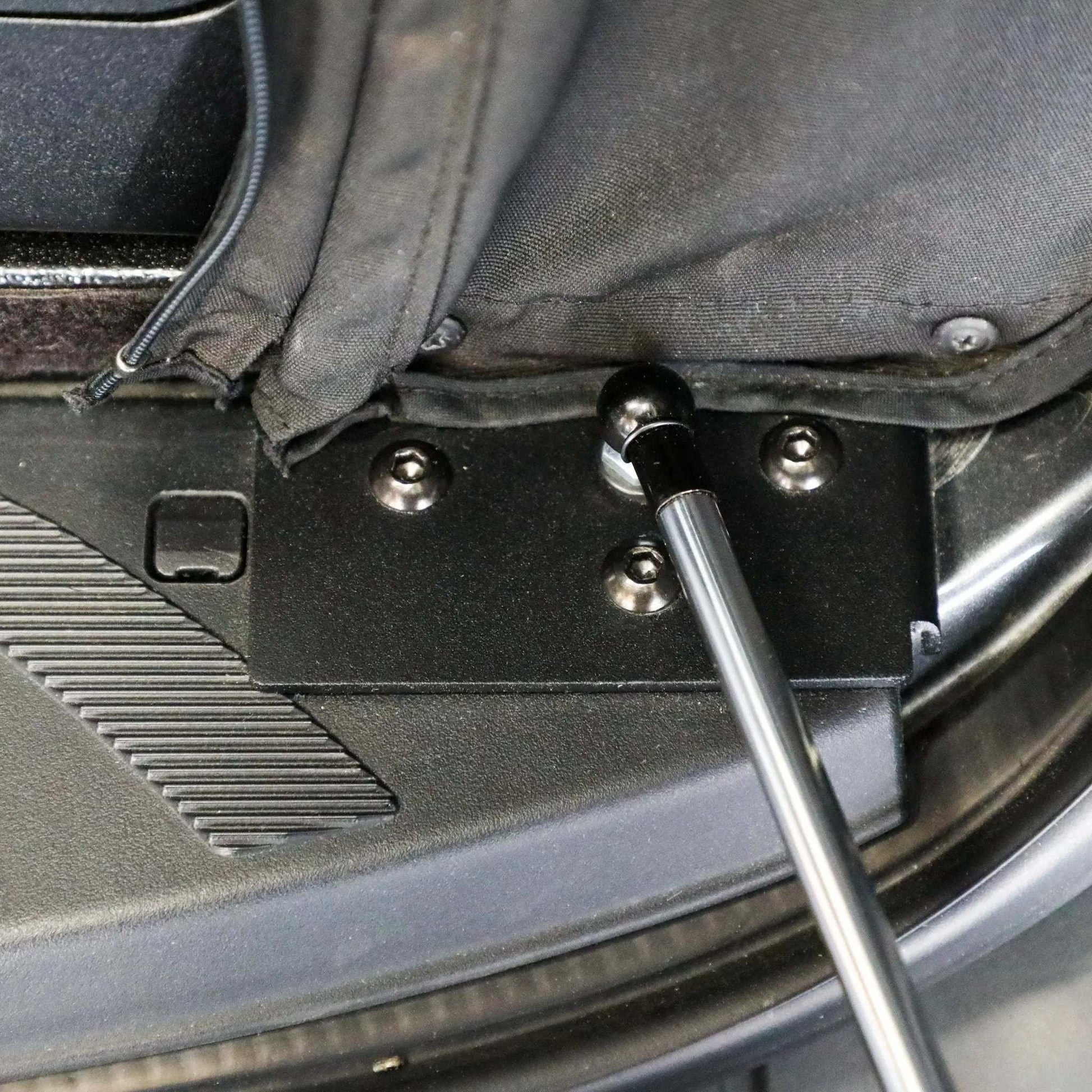 Stop-Stay Rear Door Struts installed on Sprinter van's rear door, ensuring stability and preventing slamming.