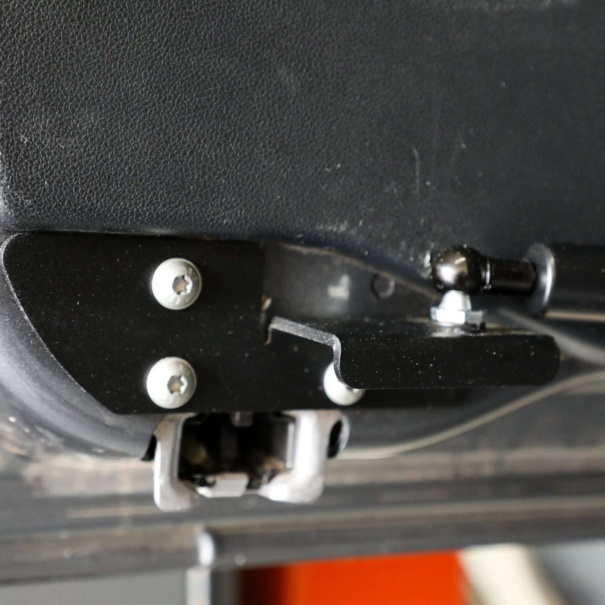 Stop-Stay Rear Door Struts for Sprinter installed, enhancing door stability on slopes.