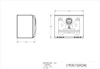 Technical drawing of Medium Expedition Cargo Box showing dimensions 19x15x24 inches and detailed aluminum construction design