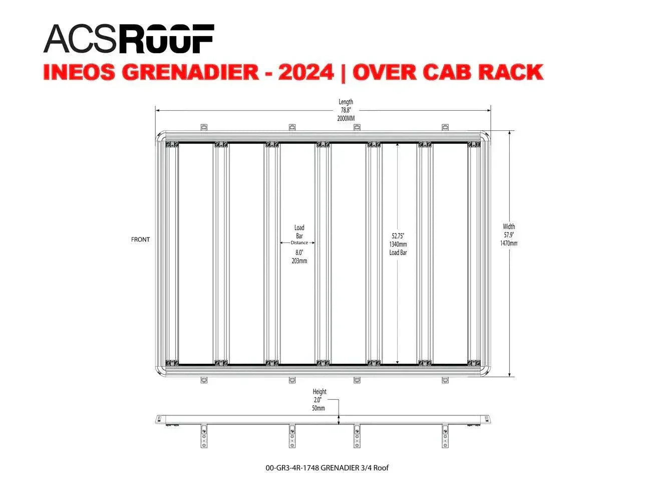 Grenadier Roof Rack - 3/4 Length by Leitner for Owl Outdoor