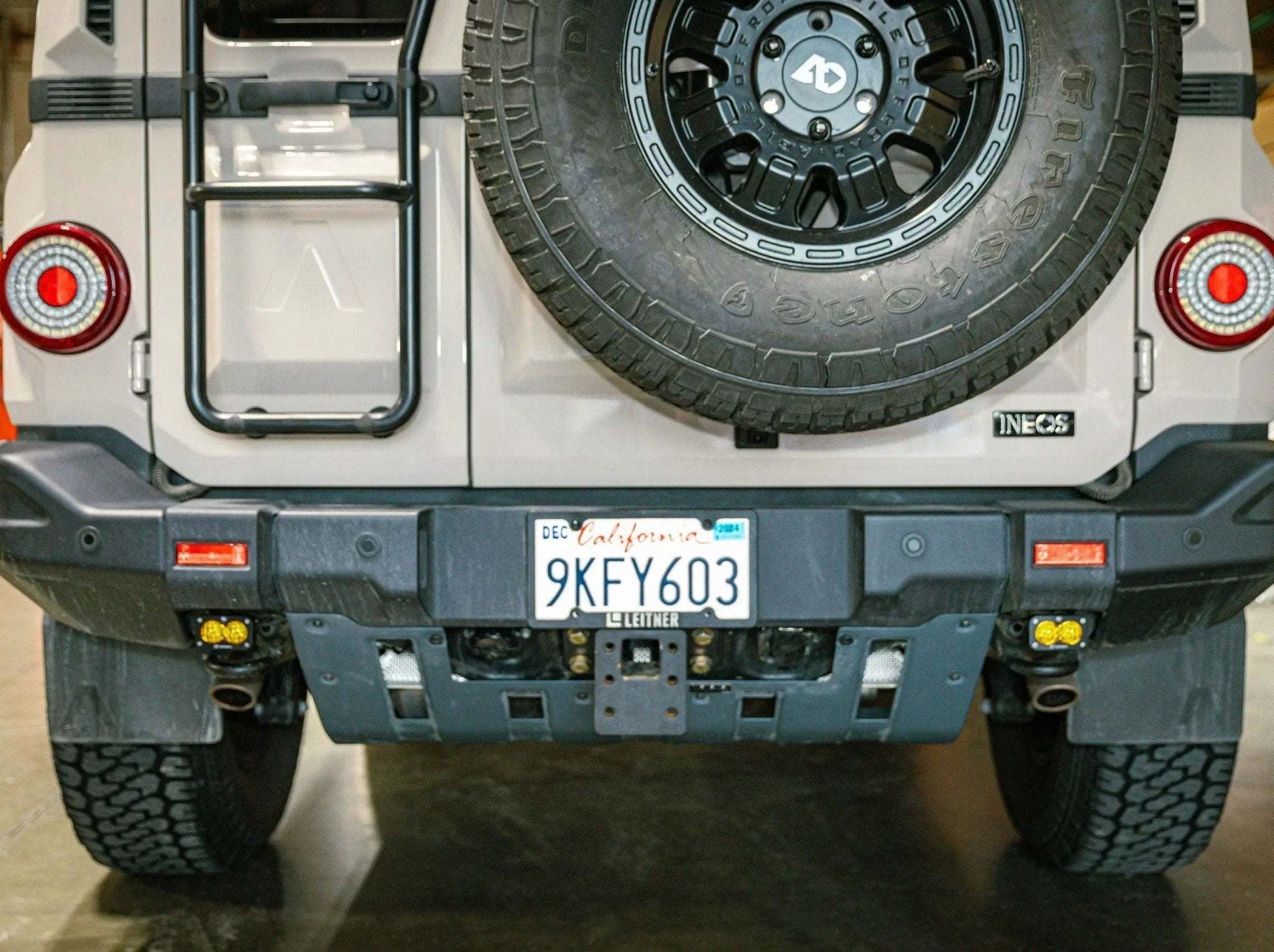 Chase Light Bracket installed on INEOS Grenadier rear for enhanced utility and durability.