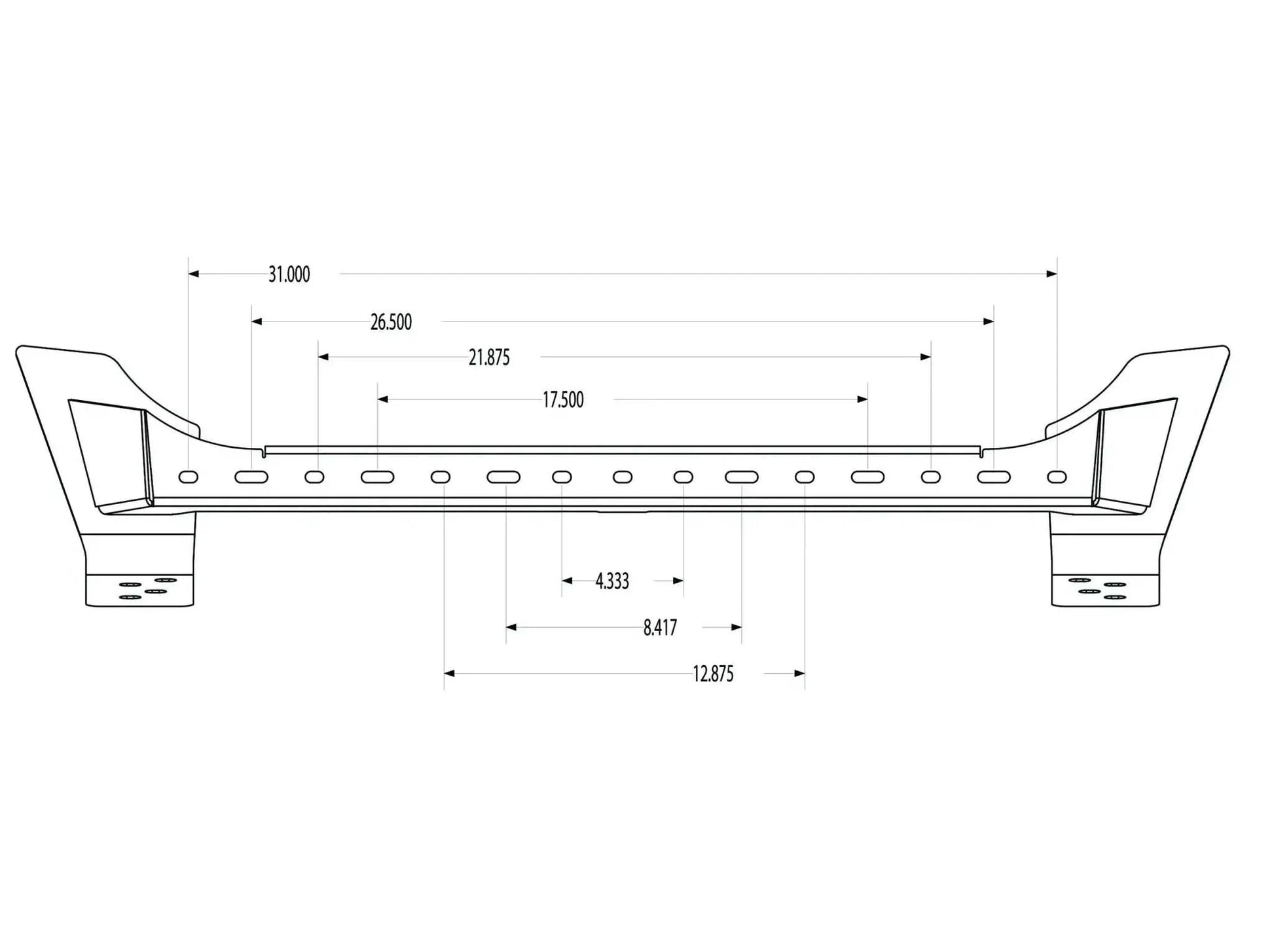 Front Bumper Light Bar design diagram for INEOS Grenadier by Leitner Designs.