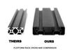 Platform rack cross bar comparison for roof rack systems, showcasing two different cross bar designs.