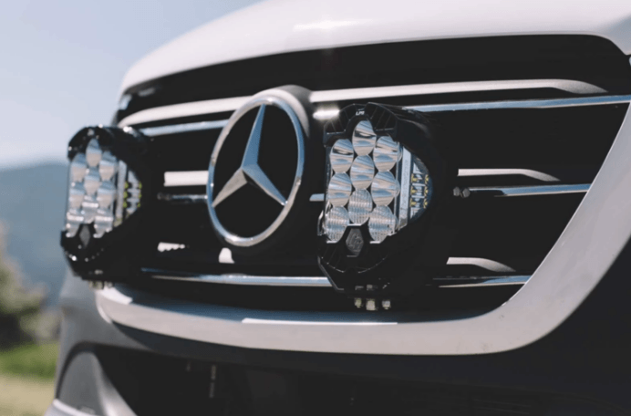 Closeup of van with LP9 LED lights with clear lens