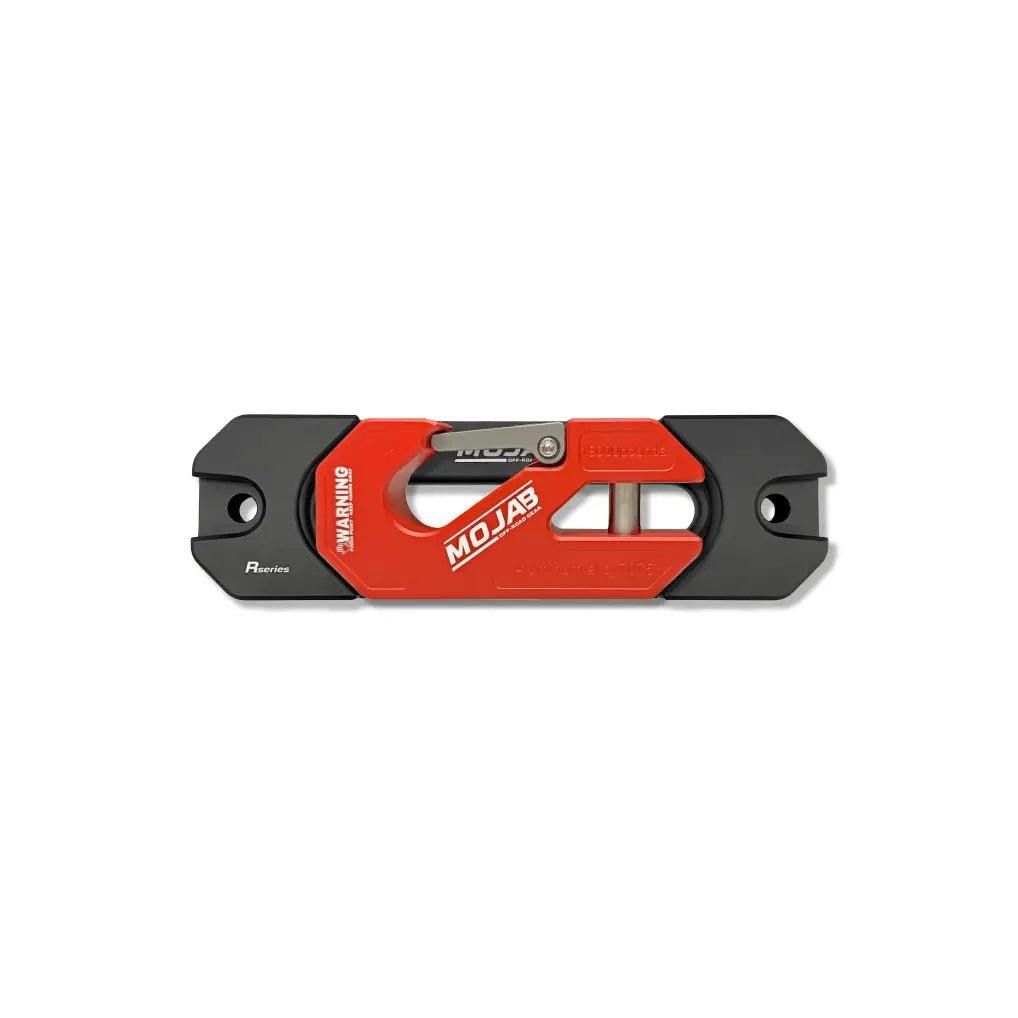 Mojab Indexing Fairlead and Hook designed for durability and off-road utility in red and black finish
