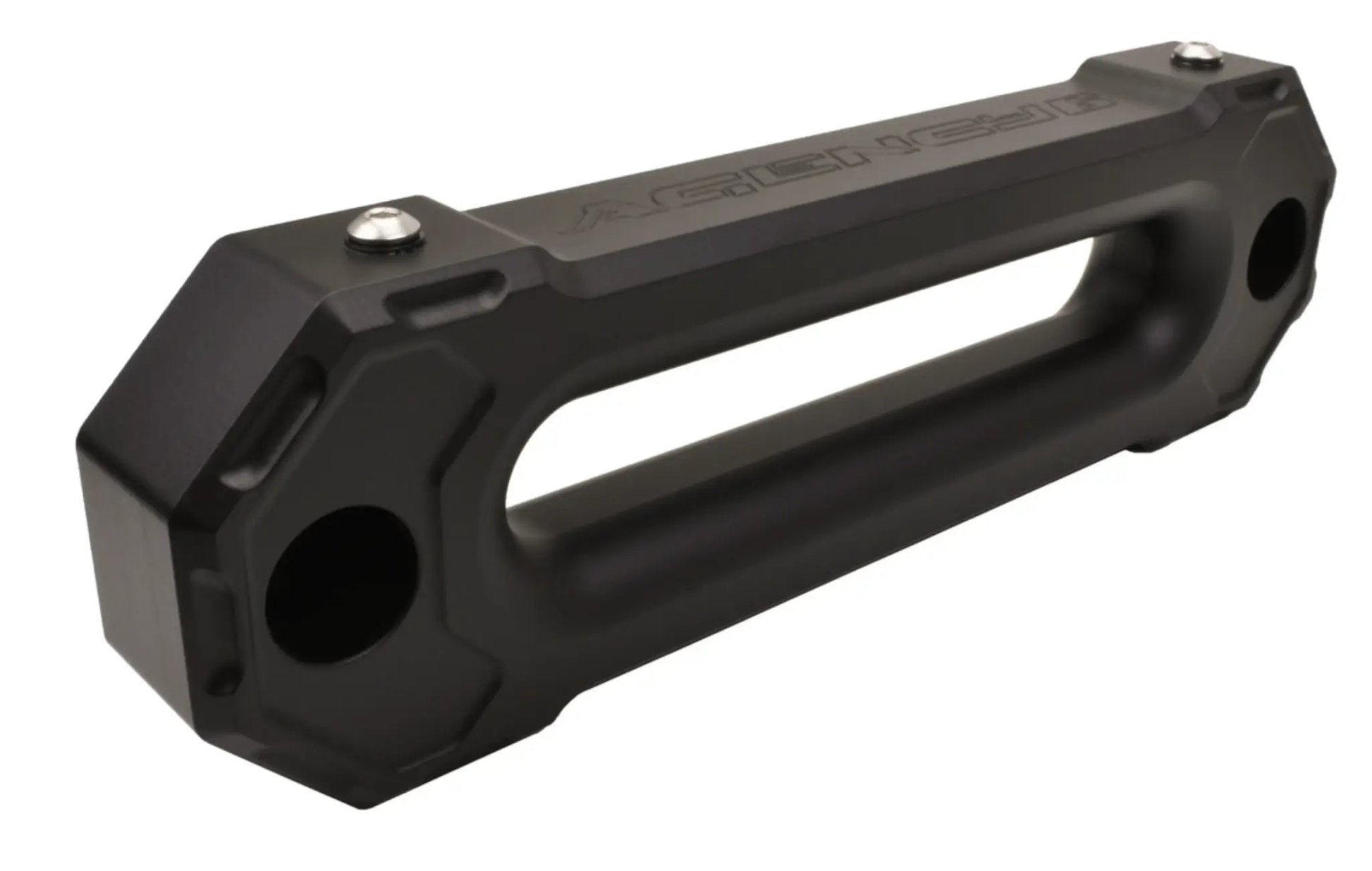 Black Winch Fairlead 1.5" with minor scuffs, satin black finish, Agency 6 design.