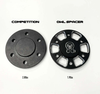 20mm wheel spacer hub-centric comparison with competition model, highlighting weight difference and design.