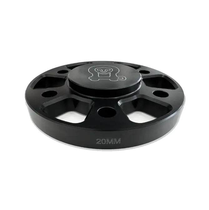 20mm hub-centric wheel spacer in black aluminum.
