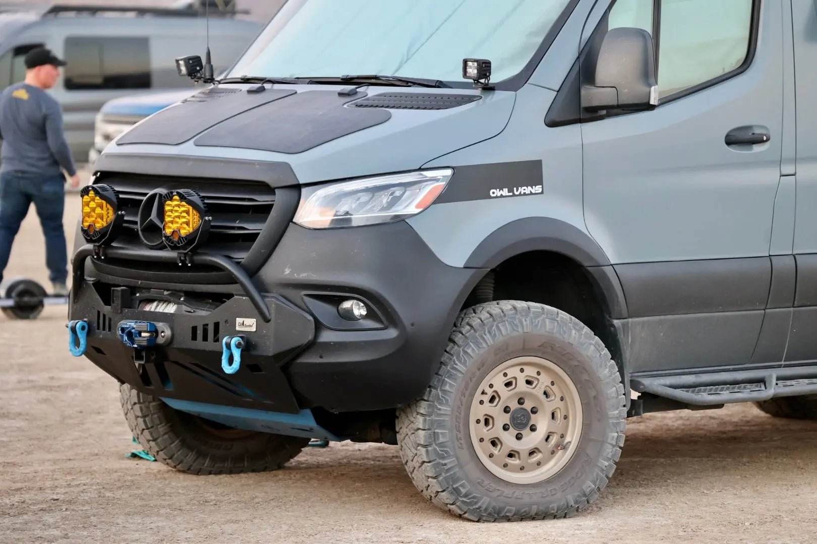 2019+ Sprinter with Aero Hood Spoiler enhancing airflow and protection.