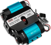 On-board twin 12 volt air compressor for off-road vehicles.