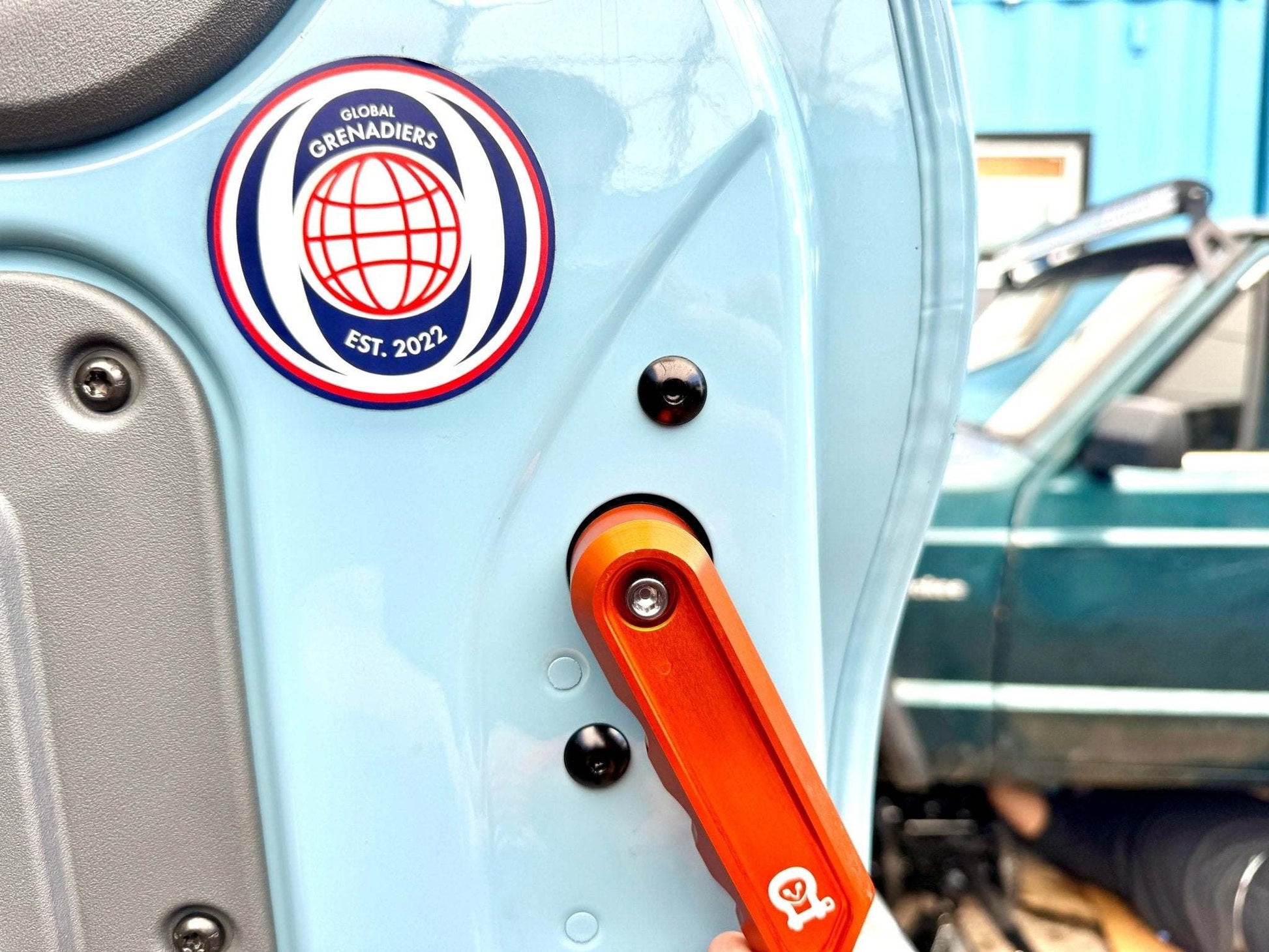 Aluminum Bolts Upgrade Kit for INEOS Grenadier installation showcasing durable design and clean aesthetic.