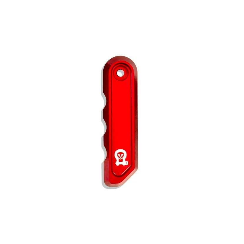 Aluminum Rear Door Handle for INEOS Grenadier in red.