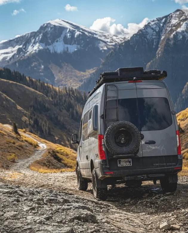Sprinter Spare tire carrier: Owl Explorer Ladder + Tire Carrier