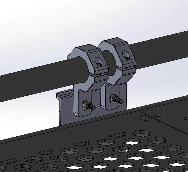Fiamma Roof Rack 1.5 inch round bar mounts for Sprinter awning installation