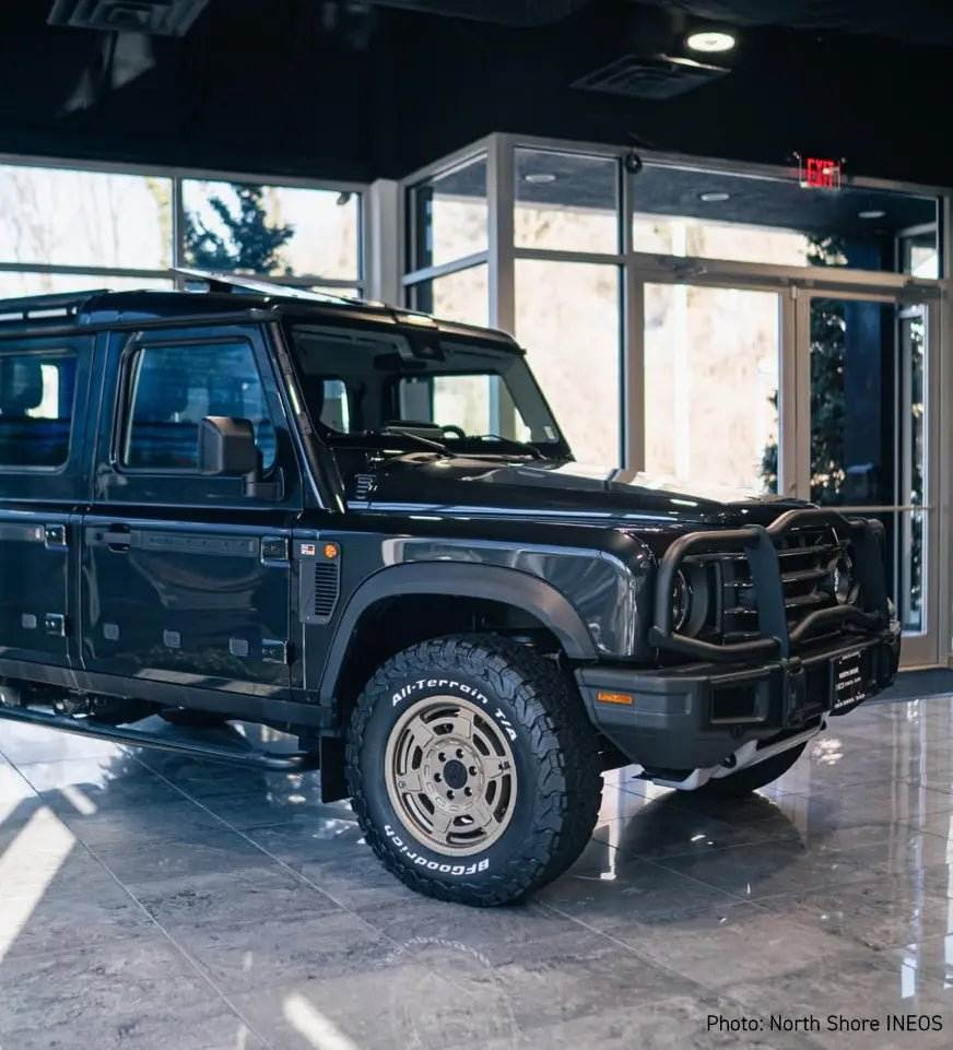 Mojo Wheels on INEOS Grenadier showcasing durability and sleek design for adventure and off-grid living.