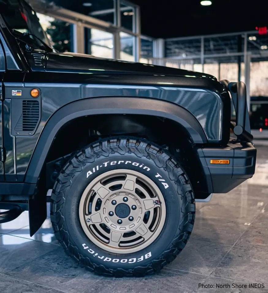 Mojo Wheels on INEOS Grenadier for off-road adventure.