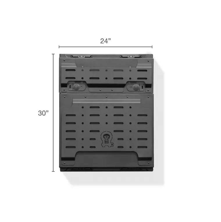 Black Owl Monster Box 30 van storage box with 24x30 inch dimensions, designed for durable and high-performance van organization.