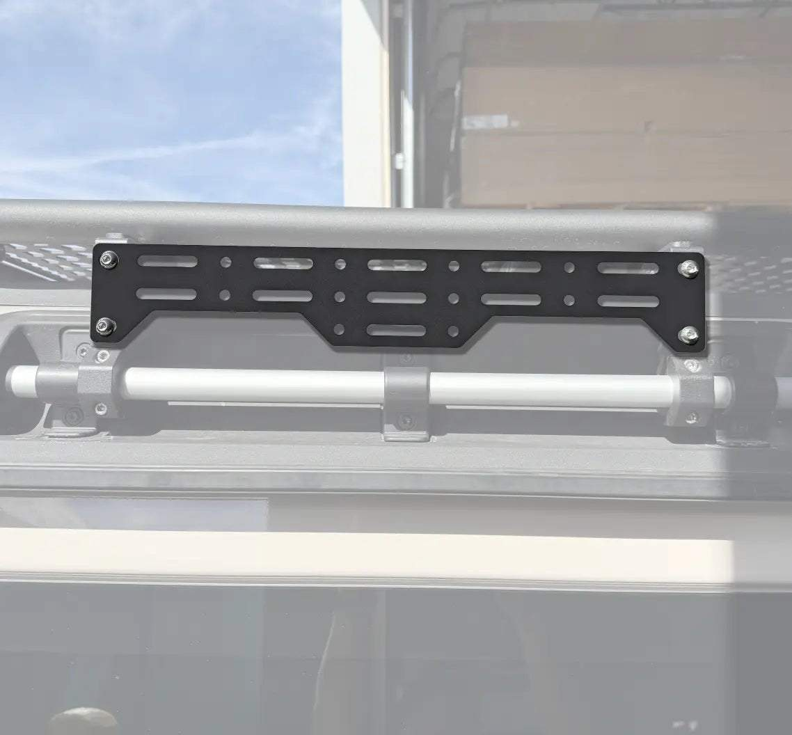 Roof Rack Gear Panels for INEOS Grenadier with Owl's hole and slot design mounted on a Grenadier Flat Earth Roof Rack.