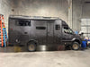 Sprinter van equipped with Talon Super Single all-terrain wheel set for off-grid and overland adventure