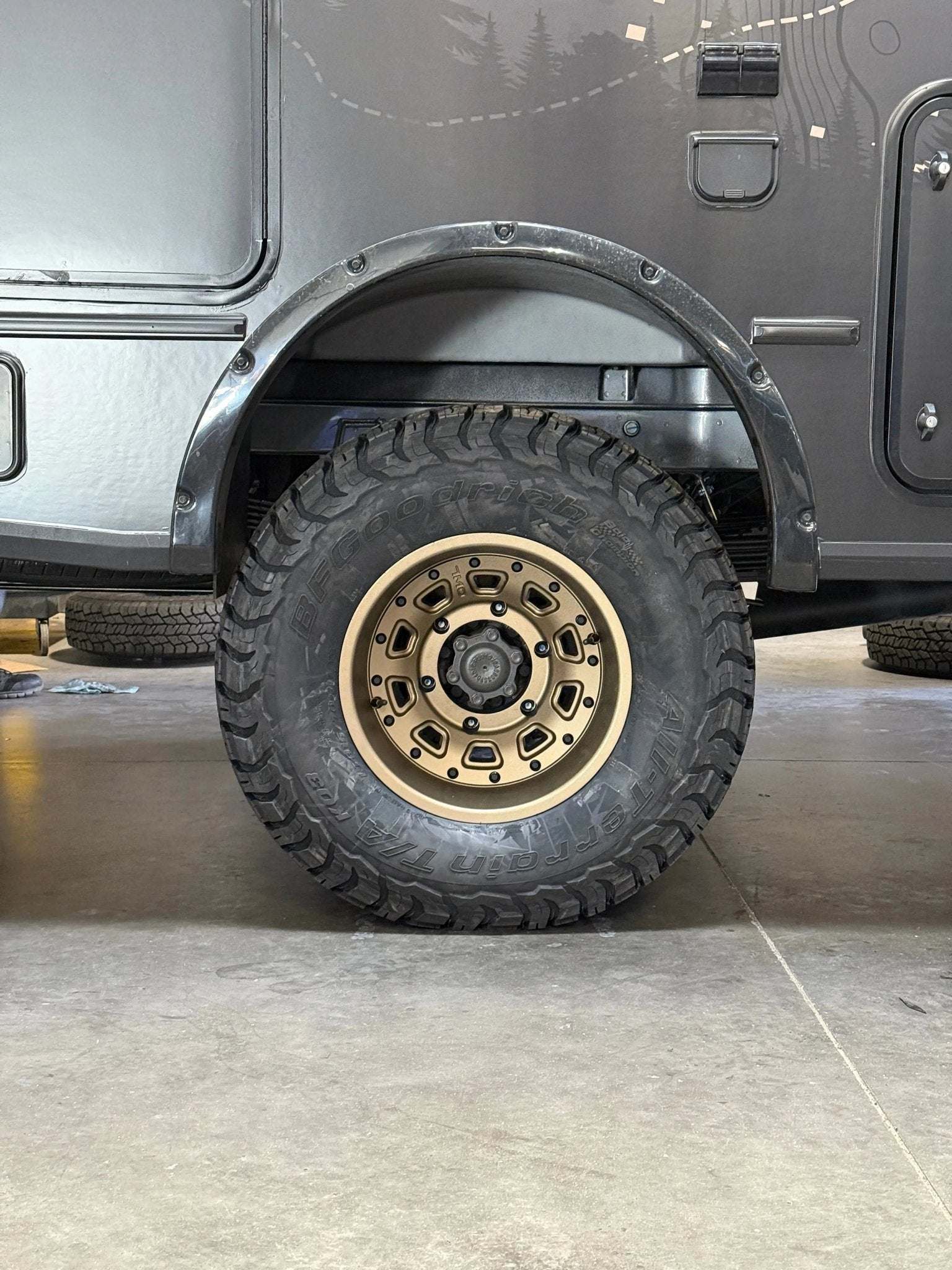 Talon Super Single off-road wheel set mounted on Sprinter van for durable and high-performance adventure setup