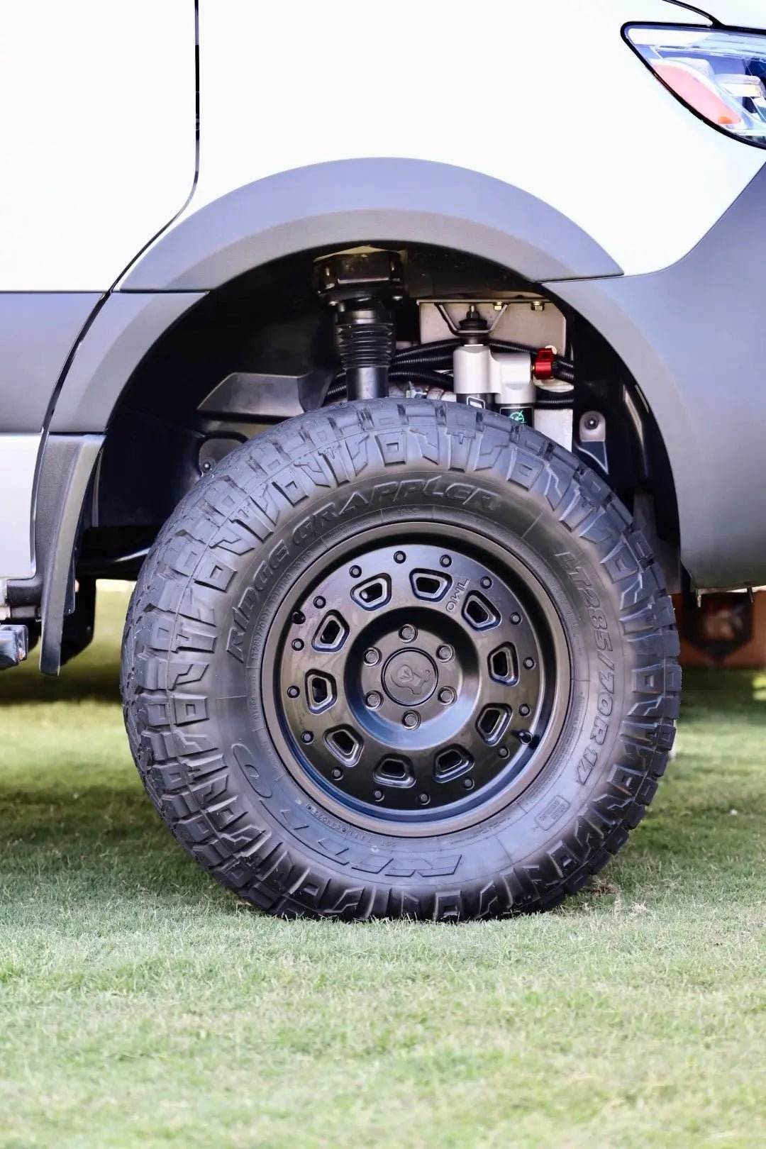 Super Single Spare Wheel matte black rugged off-road tire for Sprinter vehicles