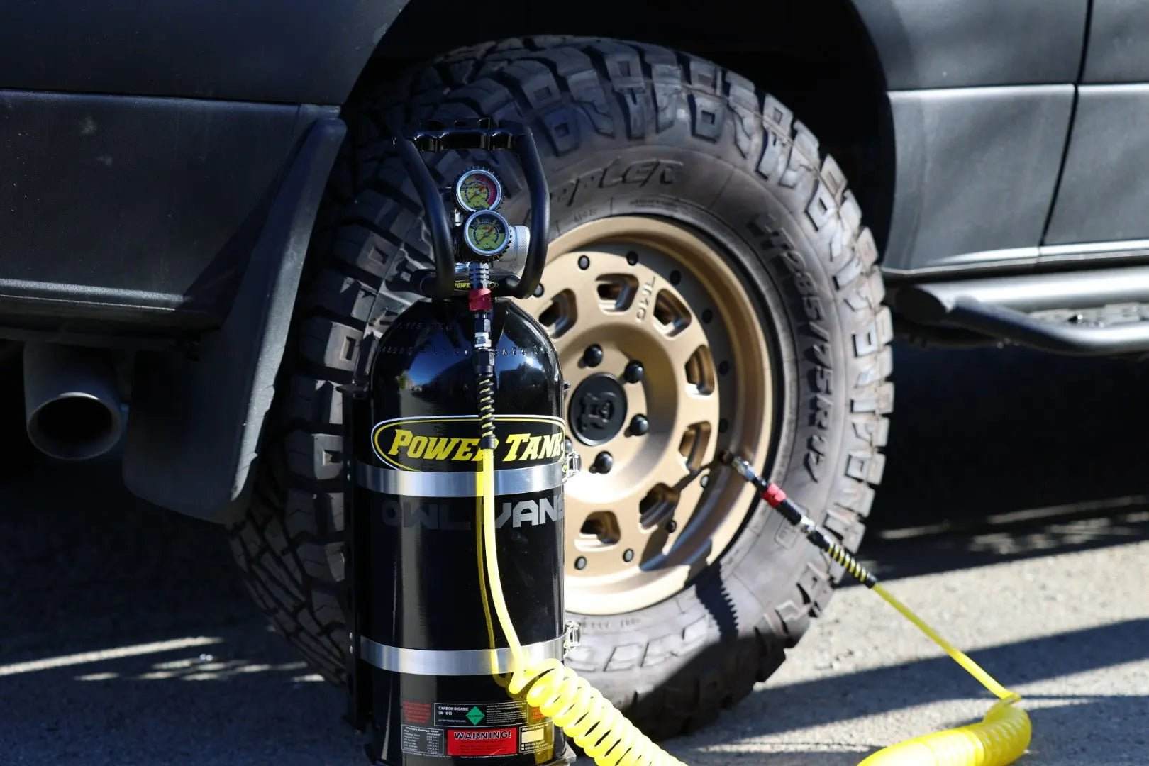 Super Single Spare Wheel for off-road Sprinter with matte black finish and aggressive design
