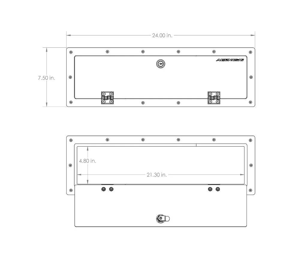 Universal Sprinter Storage Locker dimensions and design schematic.