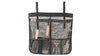Camp Dish Drying Bag with breathable mesh design hanging outdoors.