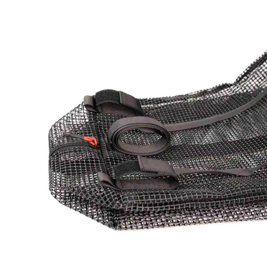 Camp Seatback Laundry Bag with durable mesh design and roll-top closure for odor control.