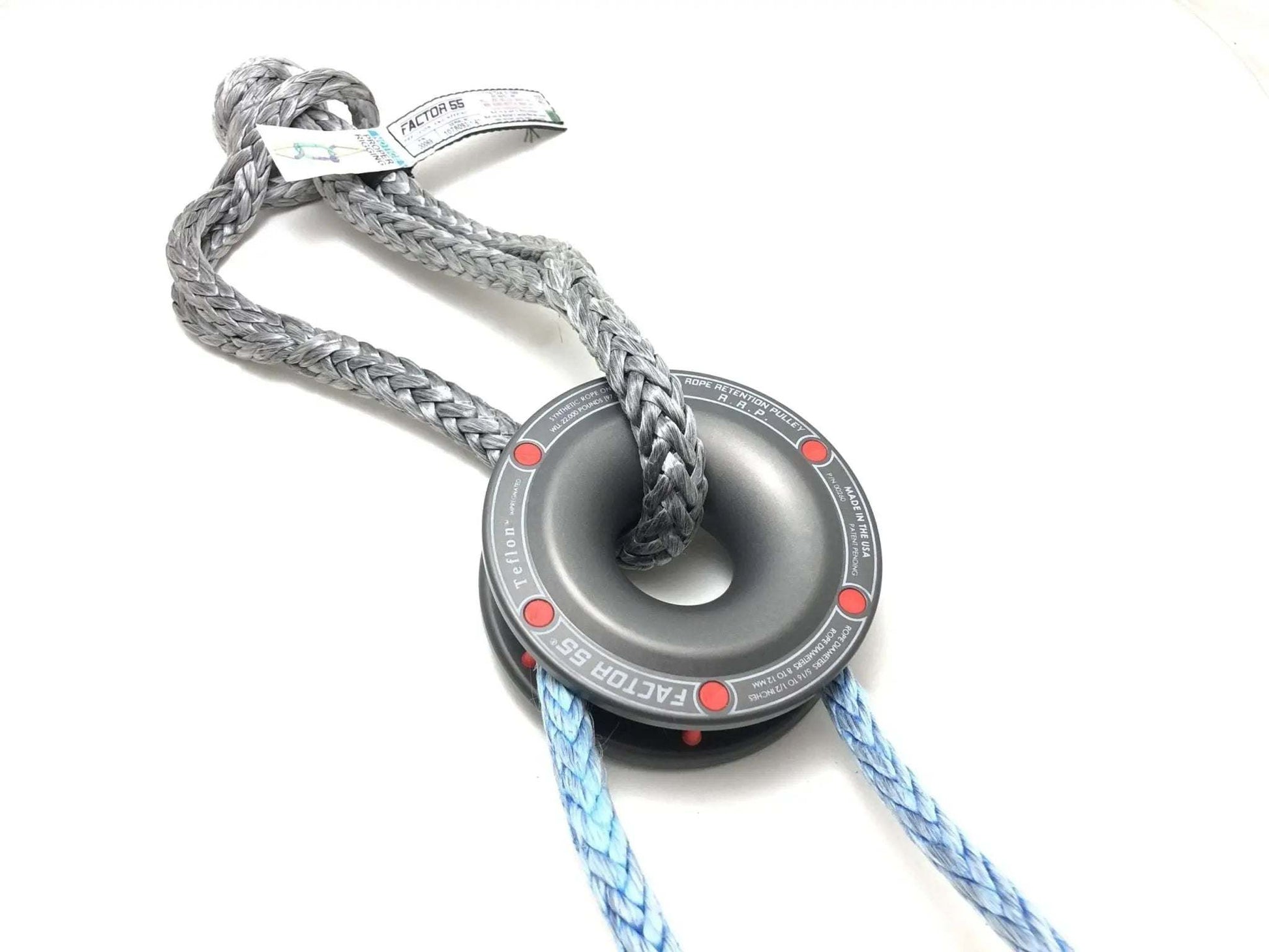 Rope Retention Pulley Kit with Soft Shackle for Vehicle Recovery and Winch Work.